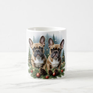 Französische Bulldogge Weihnachtskranz Coffee Mug