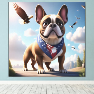 Französische Bulldogge wild West Canvas Print