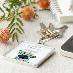 Französische Bulldoggen Angel Keychain