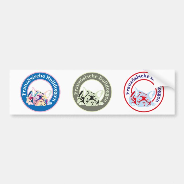 Französische Bulldoggen Bumper Sticker (Front)