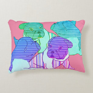 Französische Bulldoggen Comic Accent Pillow