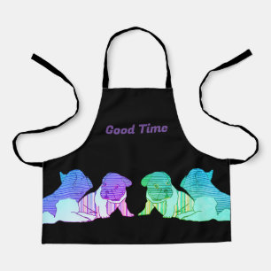 Französische Bulldoggen Comic  Apron