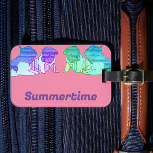 Französische Bulldoggen Comic Luggage Tag