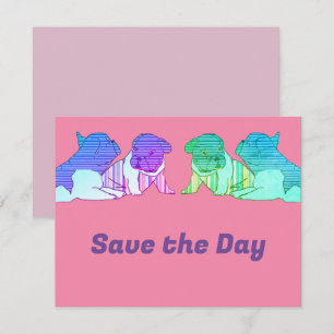 Französische Bulldoggen Comic  Save The Date