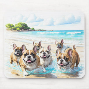 Französische Bulldoggen French Bulldog Rudel Sea Mouse Pad
