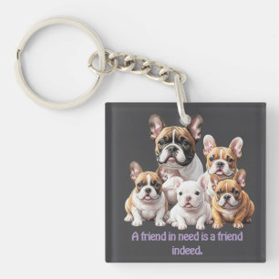 Französische Bulldoggen Freundschaft Keychain
