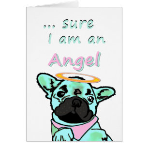 Französische Bulldoggen Grußkarte Angel