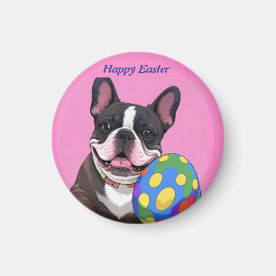 französische Bulldoggen Happy Easter Karte Magnet