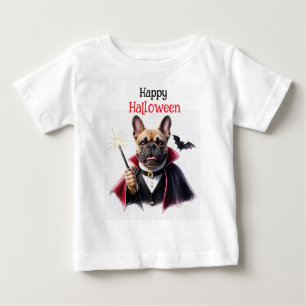 französische Bulldoggen Happy Halloween Baby T-Shirt