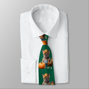französische Bulldoggen Happy Thanksgiving Tie