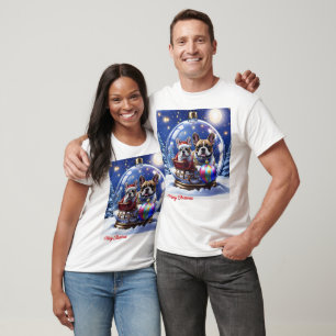 Französische Bulldoggen in Weihnachtskugel T-Shirt