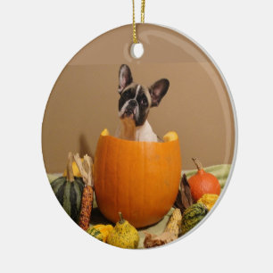 Französische Bulldoggen Keramik Halloween-Ornament Ceramic Ornament