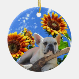 Französische Bulldoggen Keramik Ornament
