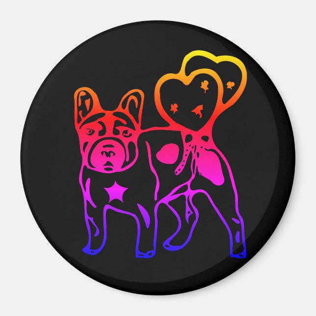 Französische Bulldoggen Magnet (Front)