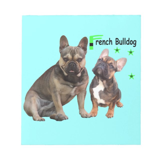 Französische Bulldoggen Notizblock Notepad (Front)