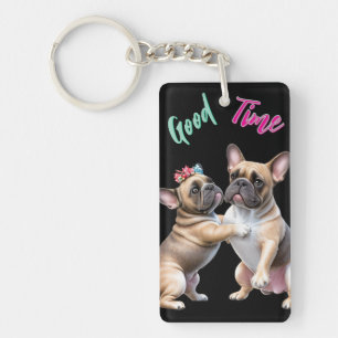 Französische Bulldoggen sehr verliebt Keychain