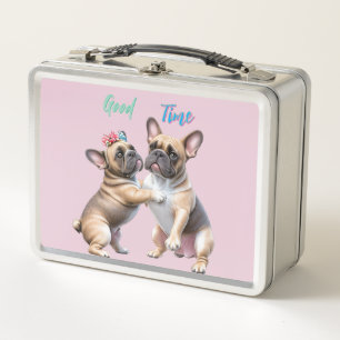 Französische Bulldoggen sehr verliebt Metal Lunch Box