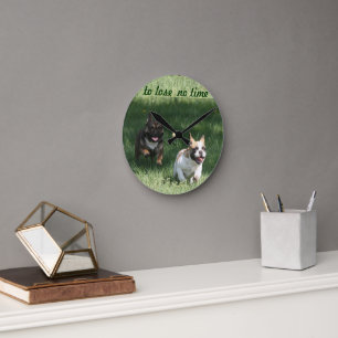 Französische Bulldoggen Wanduhr Clock
