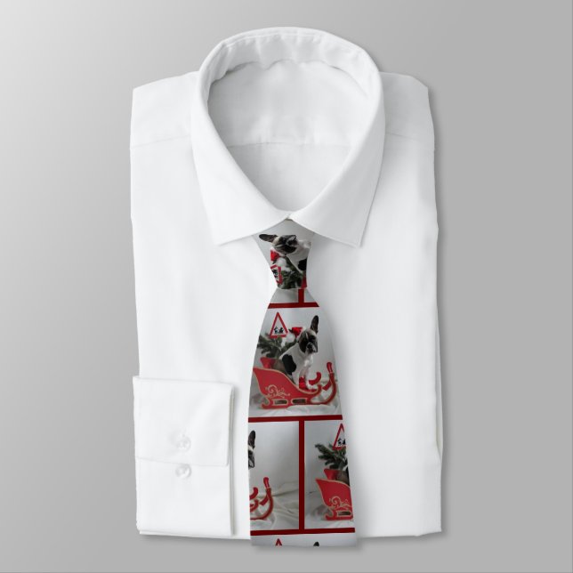 Französische Bulldoggen Weihnachten Krawatte Tie (Tied)