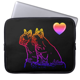 französische Bulldoggen zwei Freunde Laptopschutzh Laptop Sleeve