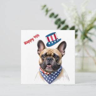 Französischen Bulldoggen Amerika 4.Juli Holiday Card