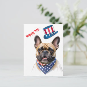 Französischen Bulldoggen Amerika 4.Juli Postcard