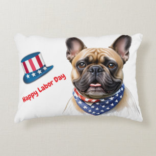Französischen Bulldoggen Amerika Labor Day Accent Pillow