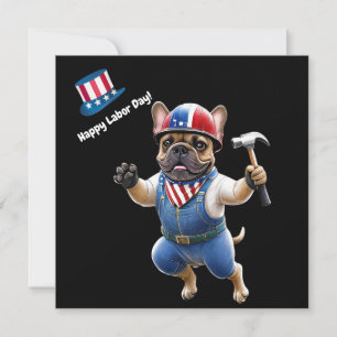 Französischen Bulldoggen Happy Labor Day  Holiday Card