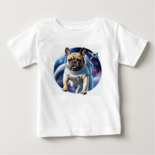 Französischen Bulldoggen Raumfahrt Baby T-Shirt