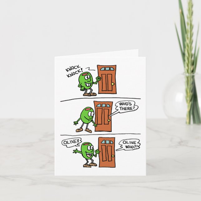 Frappez Frapper Olive You Carte de voeux Anniversa (Devant)