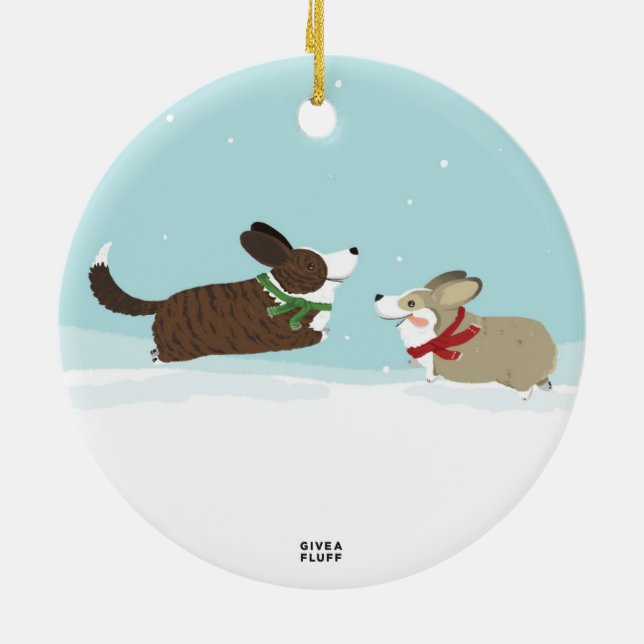 Frapping in the Snow Ceramic Ornament (Back)