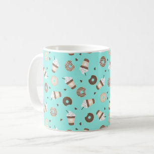 Frappuccino Coffee Sprinkled Doughnut Pattern Mug