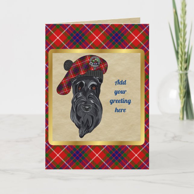 Fraser Badge & Tartan Personalized Card (Front)