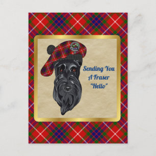 Fraser Clan Badge & Tartan Postcard
