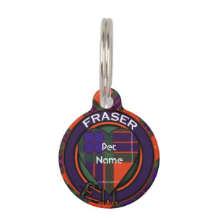 Fraser clan Plaid Scottish tartan Pet Tag
