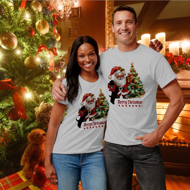 Fraser Clan Scottie Dog Christmas Personalized  T-Shirt (Creator Uploaded)