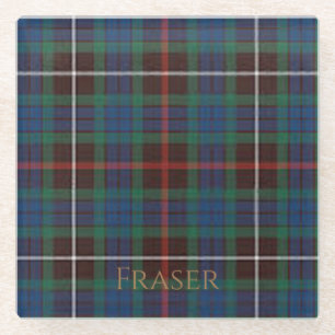 Fraser Clan Tartan Glass Coaster