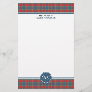Fraser de Lovat Ancien Tartan Monogramme Papeterie