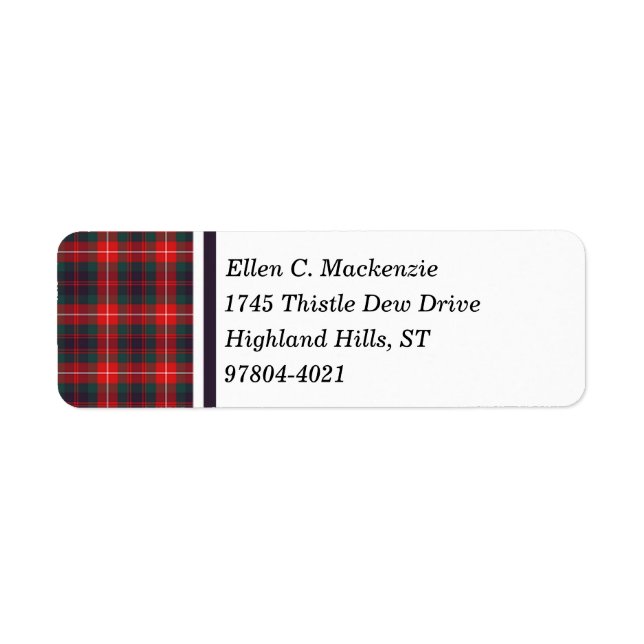 Fraser de Lovat Rouge et bleu marine Tartan modern (Devant)