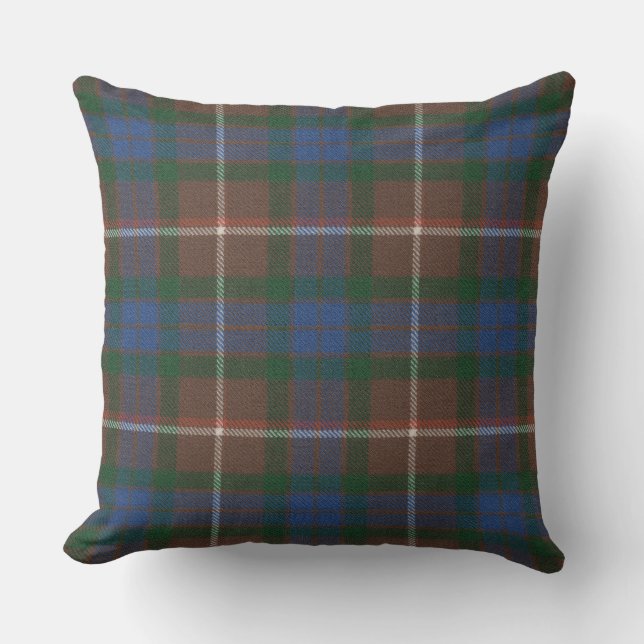 Fraser Hunting Ancient Original Scottish Tartan Throw Pillow (Front)