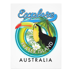 Fraser Island Australia exploration logo Photo Print