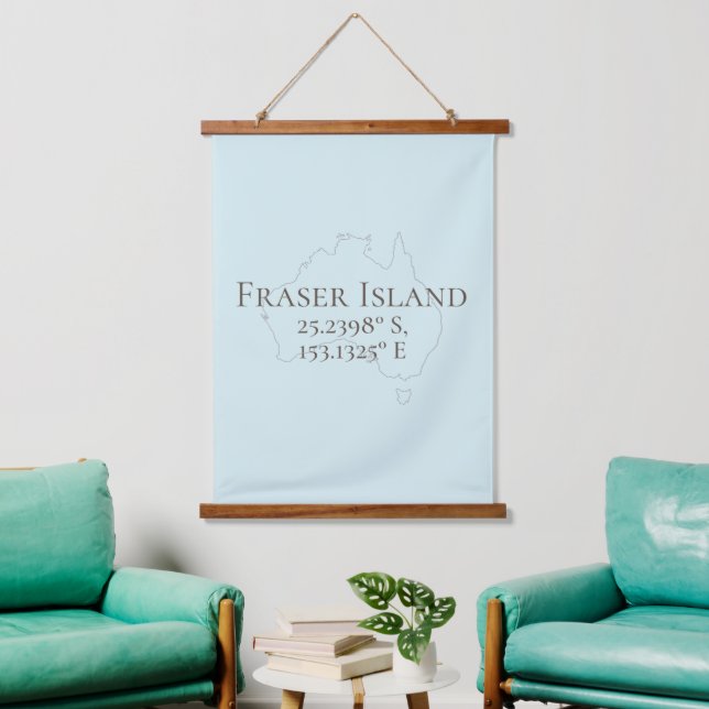 Fraser Island  Australia Latitude & Longitude  Hanging Tapestry (Living Room)