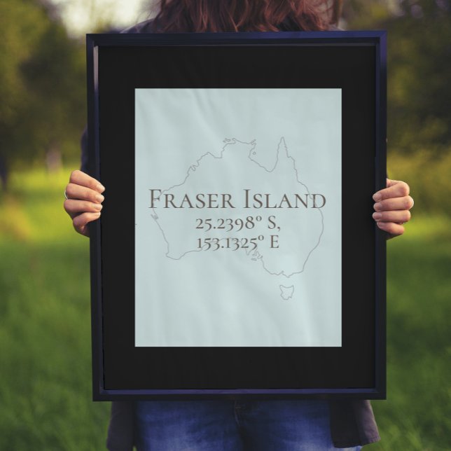 Fraser Island  Australia Latitude & Longitude  Poster (Creator Uploaded)