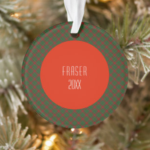 Fraser of Castle Leathers Tartan Plaid Pattern Ornament