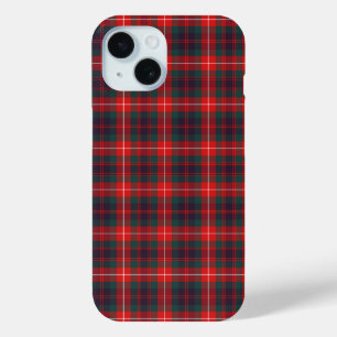 Fraser of Lovat Clan Red and Blue Modern Tartan iPhone 15 Case