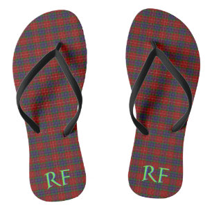 Fraser Official Tartan with monogram / initials Flip Flops