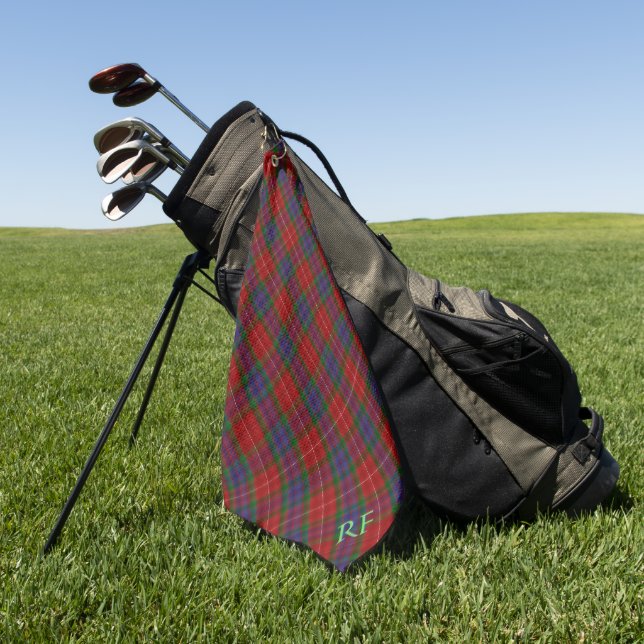 Fraser Official Tartan with monogram / initials Golf Towel (Green)