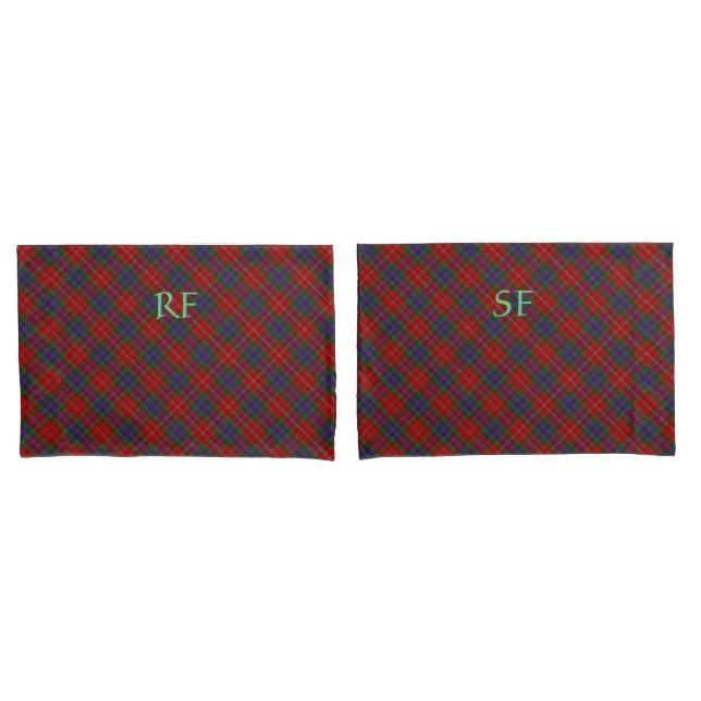 Fraser Official Tartan with monogram / name Pillowcase (Front-Set)