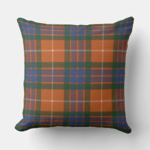 Fraser Red Weathered Original Tartan Square Throw Pillow