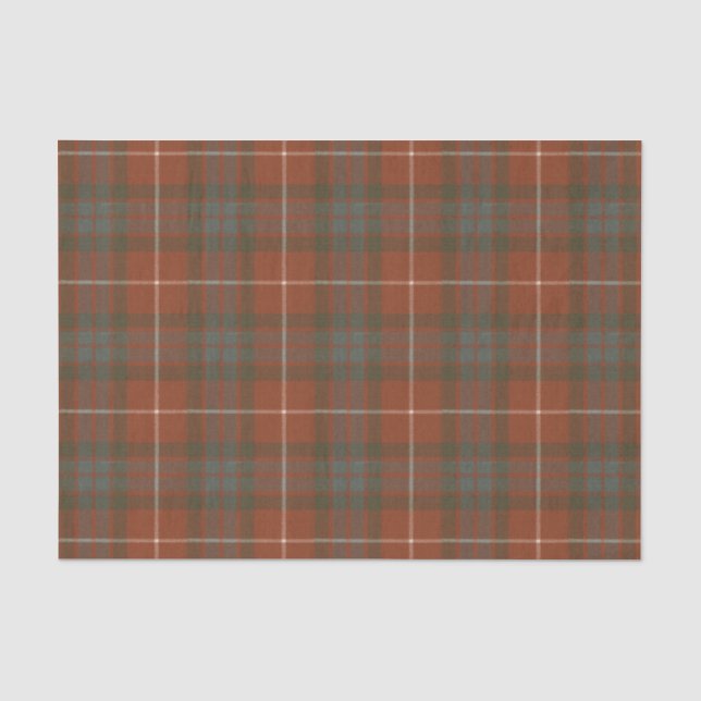 Fraser Red Weathered Scottish Tart Scottish Tartan Tissue Paper (Front)
